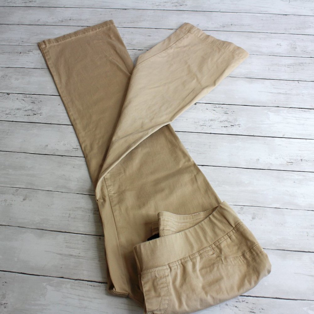 CTM Style Women's Khaki Tan Maternity Trouser Pants Size M Cotton